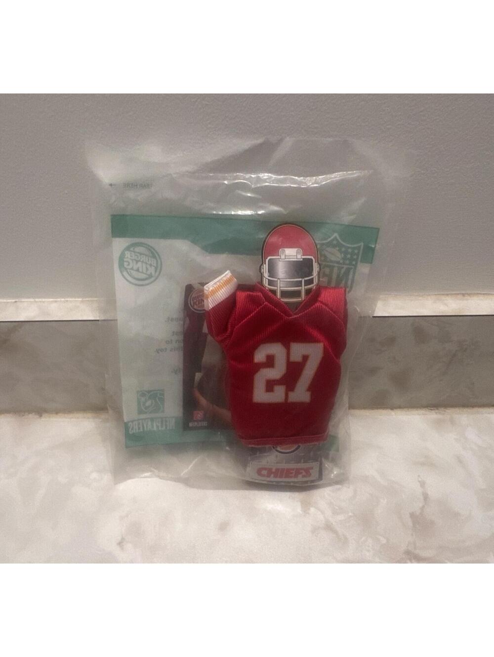 RARE 2007 NFL Kansas City Chiefs Larry Johnson Burger King Mini Jersey Toy NEW